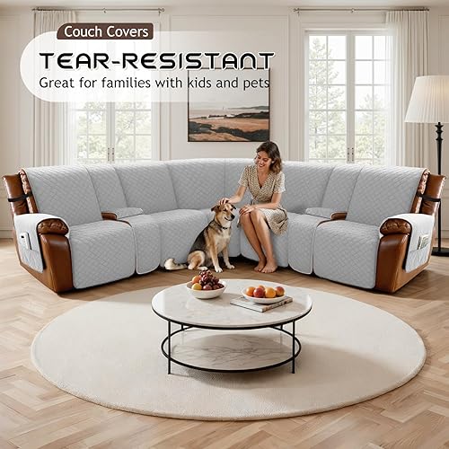 Miniatura 7 de Arfntevss Funda reclinable reclinable para sofá seccional, fundas para sofá