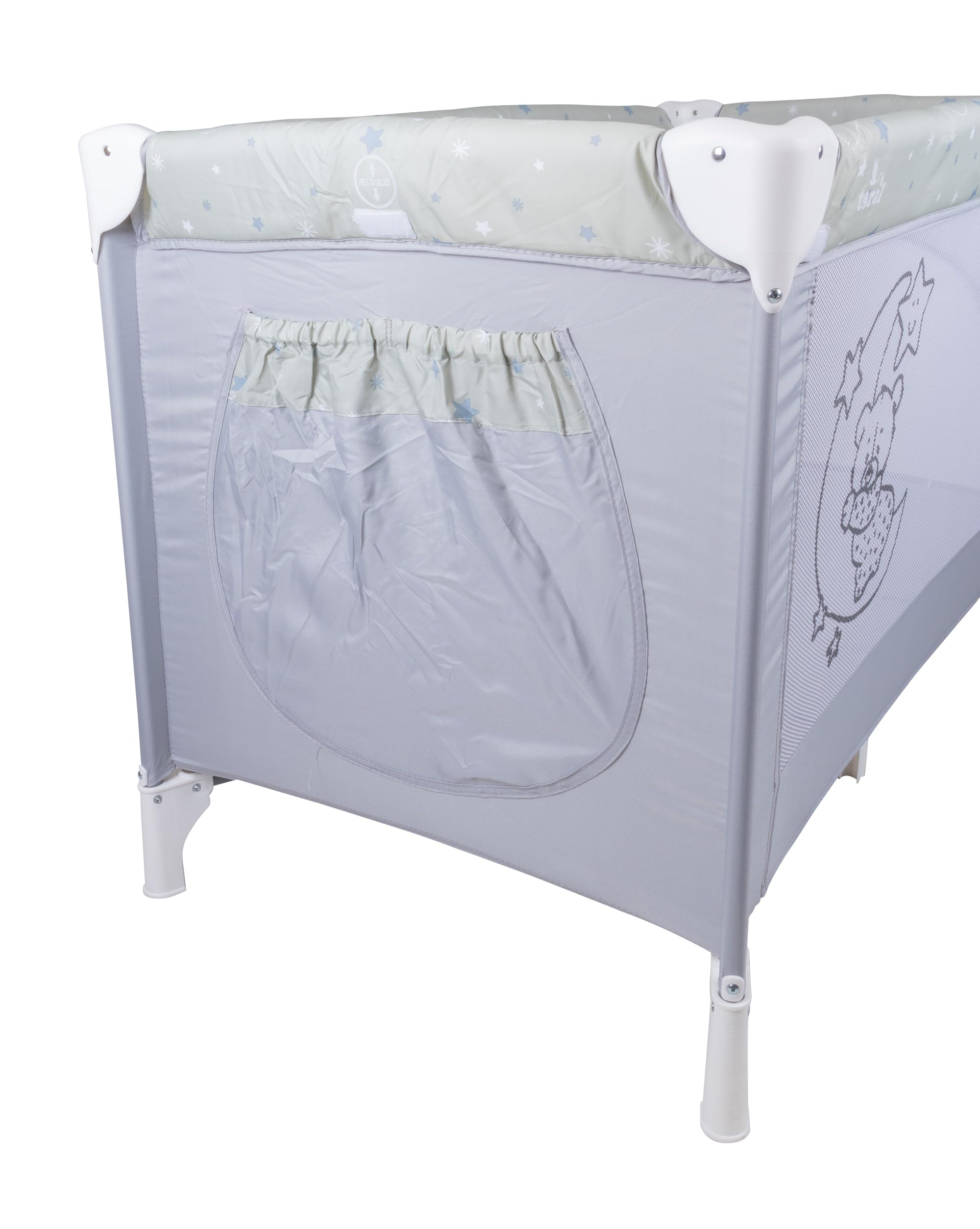 TORAL Cuna de Viaje Bebe con Colchon - Parque Cuna Bebe 2 en 1, Cuna Viaje Bebe Plegable y Seguro, Ideal para Casa y Viaje, Práctico Parque Infantil para Dormir y Jugar Modelo Pretty+ con Cambiador