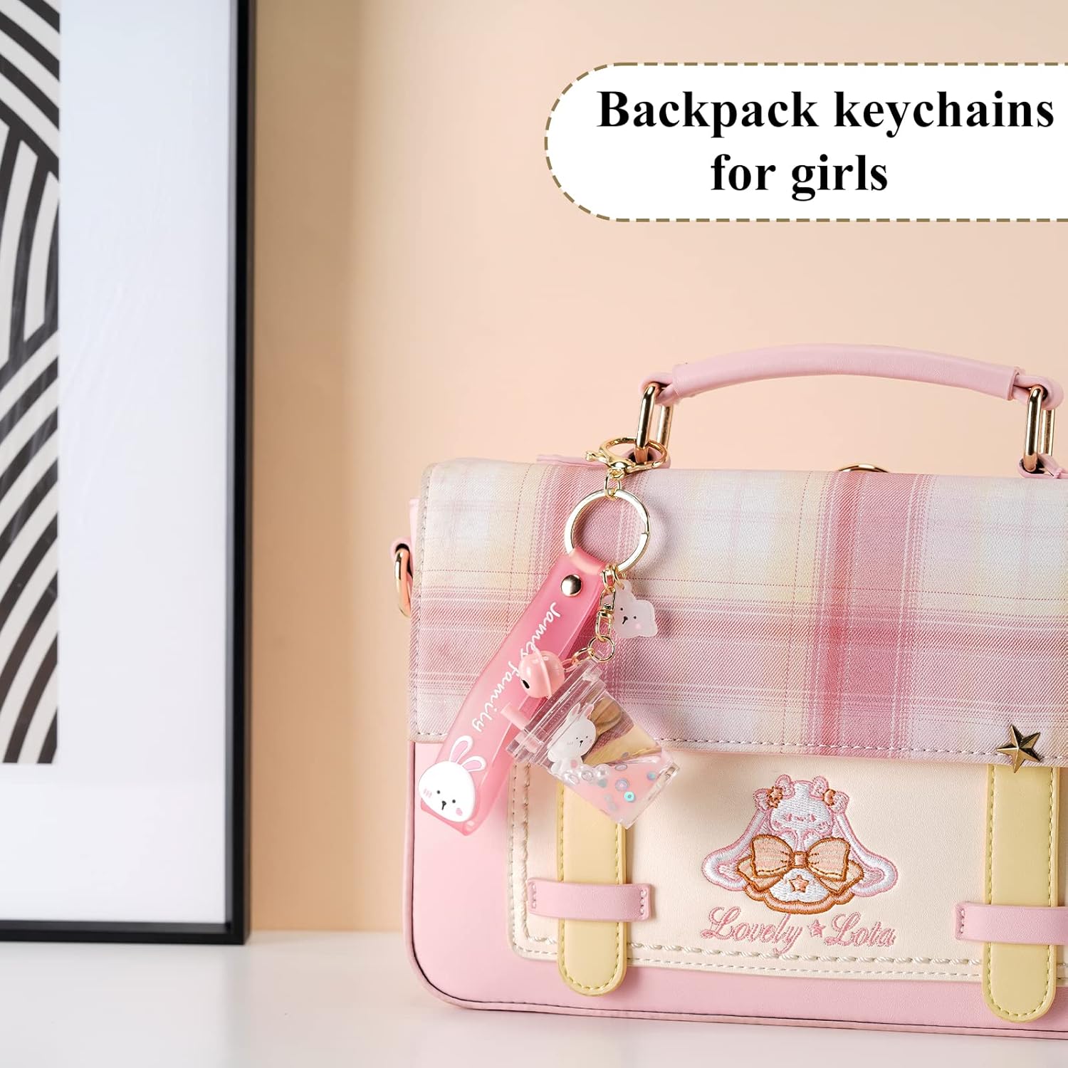 YOU WIZV Liquid Keychain, Kawaii Cute Tea Keychain Accessories for Backpacks, Adorable Key Chain for Girls, Women, Daughters, Sister - Set of 2 - Image 4