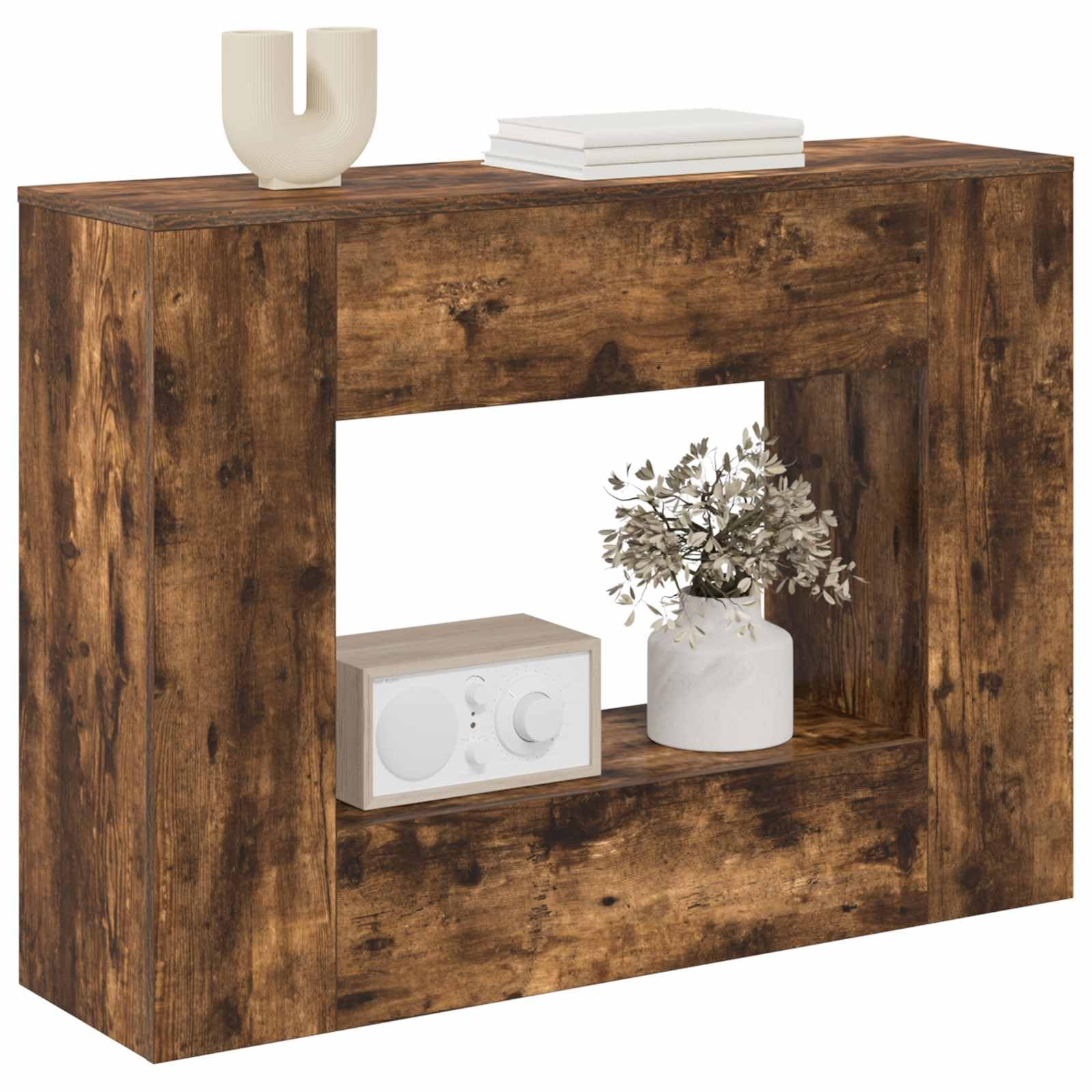 Tavolo consolle 101 x 29 x 74 cm, in legno con cassetto e ripiano, salvaspazio, per corridoio, soggiorno, camera da letto, moderno tavolo da parete e tavolino con spazio e organizer