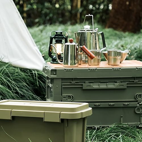 Miniatura 8 de SHIMOYAMA Caja de almacenamiento para el hogar con tapa de PP, 19L5 galones, contenedor de almacenamiento plegable para bebidas, dormitorio y