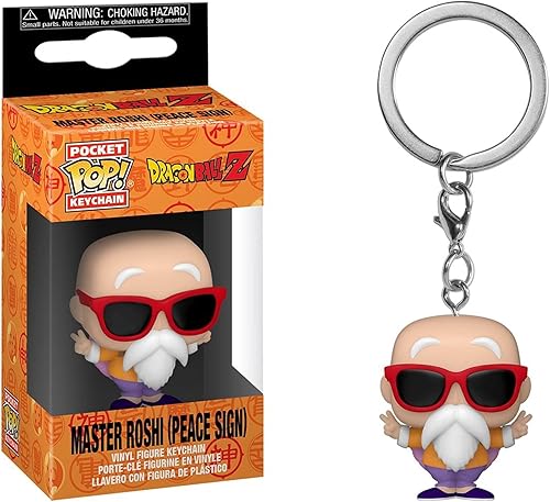 Funko Pop! - Llavero de Maestro Roshi (señal de la paz) de la serie animada Dragon Ball Z de 2 pulgadas