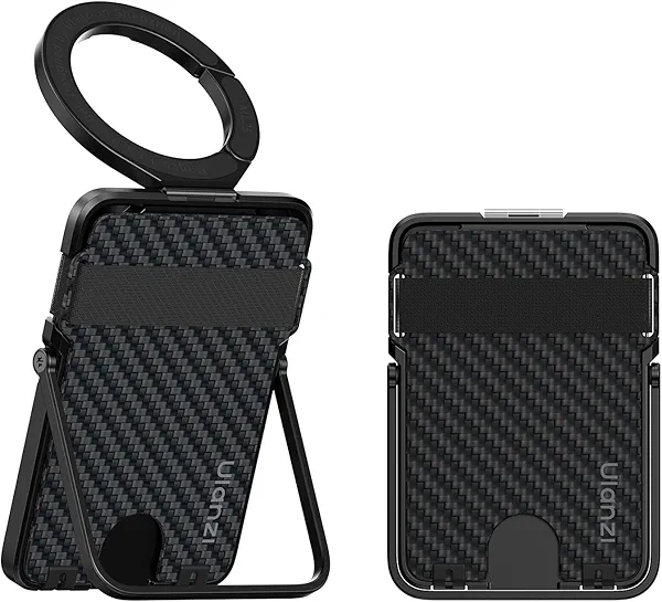 ULANZI ML25 Magnetic Wallet with Adjustable Stand, Mag-Lock Clip Card Holder, Ultra Slim Magnetic Card Case Compatible with iPhone 17/16/15/14/13/12 Series, 4-Cards Holder, No Stick No RFID Blocking
