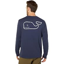 Necool VINEYARD VINES Mens Long Sleeve Vintage Whale Pocket T-Shirt, Blue Blazer, Large
