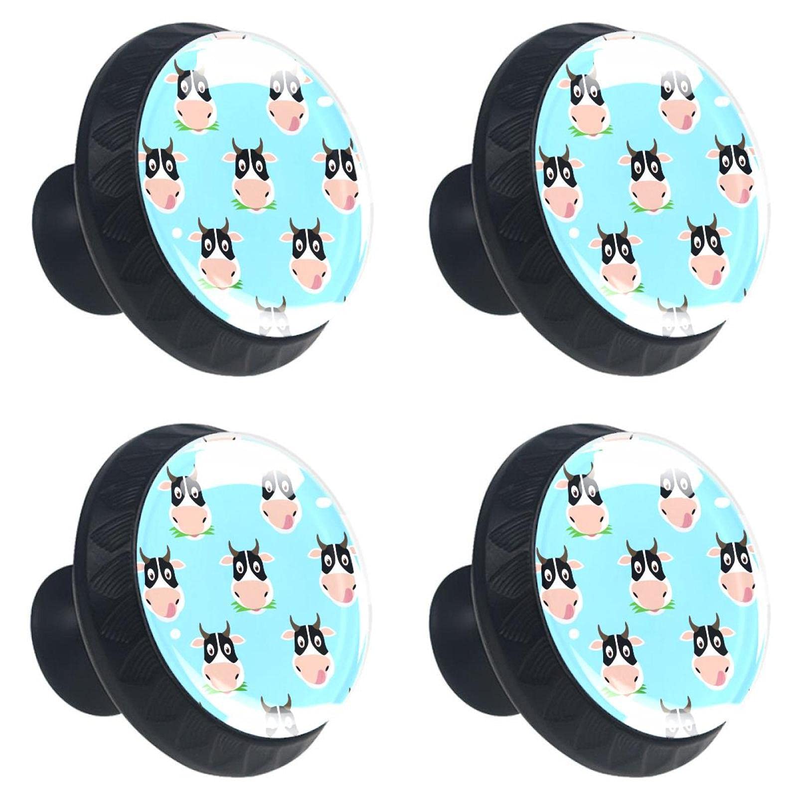 Poignées de porte vache en lot de 4 pour égayer les meubles de chambre d'enfant