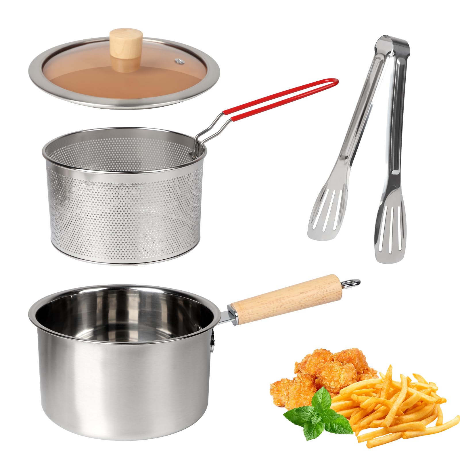Cestello Friggere per Pentola con Manico - Cestello per Patatine Fritte