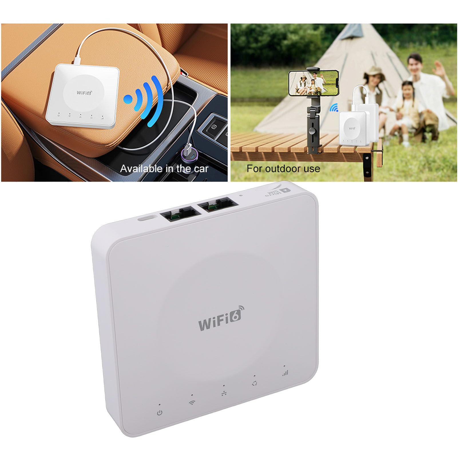 Asixxsix Router 4G CPE z Gniazdem Karty SIM i Dwoma Portami LAN | Mobilny Punkt Dostępu, Lekki ABS, Pobieranie 150 Mbps, Obsługa 32 urządzeń, dla Pasm B1 B3 B7 B8 B20 B28 B38 B40 B41
