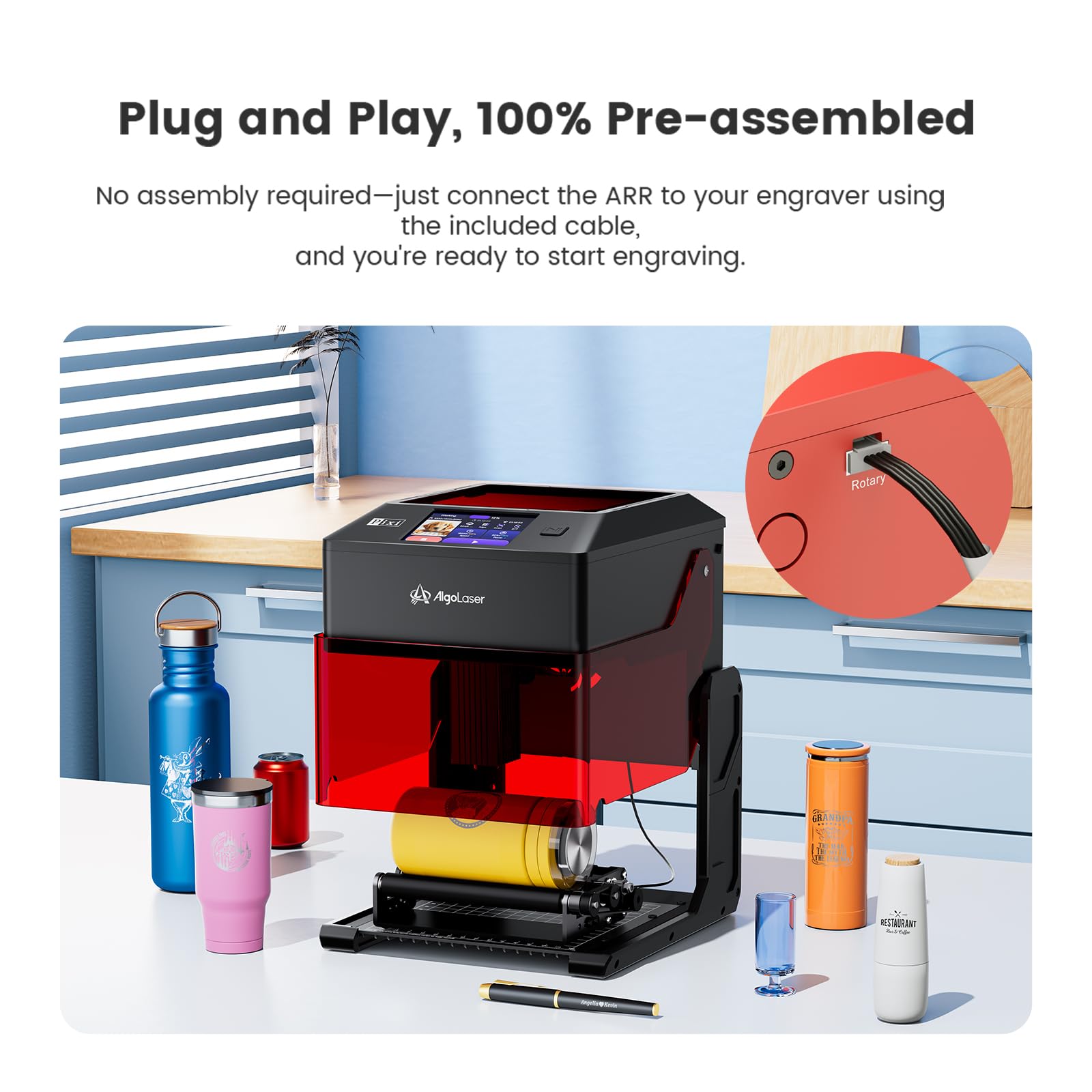 Amazon.co.jp: AlgoLaser レーザー彫刻機用ロータリーローラー 