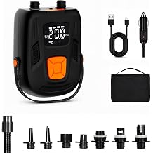 Electric Paddle Board Pump, Rechargeable 20 PSI SUP Pump for Paddleboard with Dual-Stage Inflation& Deflation, Portable Pump with LED Light & Auto-Off for Paddle Boards,Boats,Kayaks