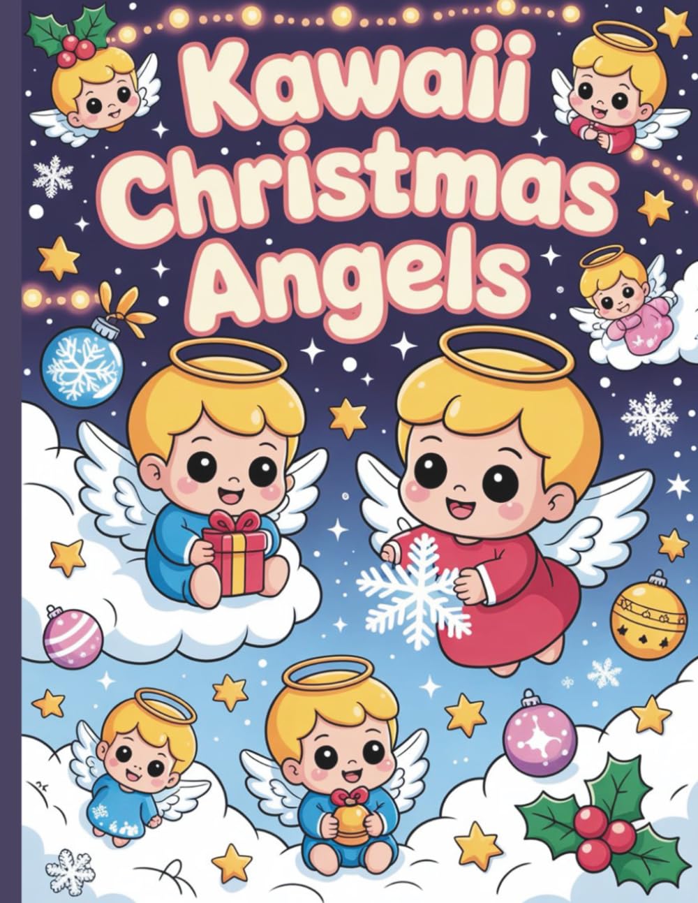 Kawaii Christmas Angels: Adorable Holiday Angel Coloring Pages for Kids and Adults