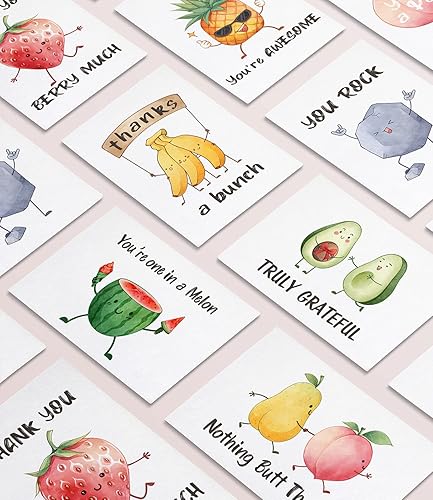 Miniatura 4 de 32 divertidas tarjetas de agradecimiento con sobres y calcomanías, divertidas tarjetas de felicitación de 4 x 6 pulgadas, juego surtido en caja a