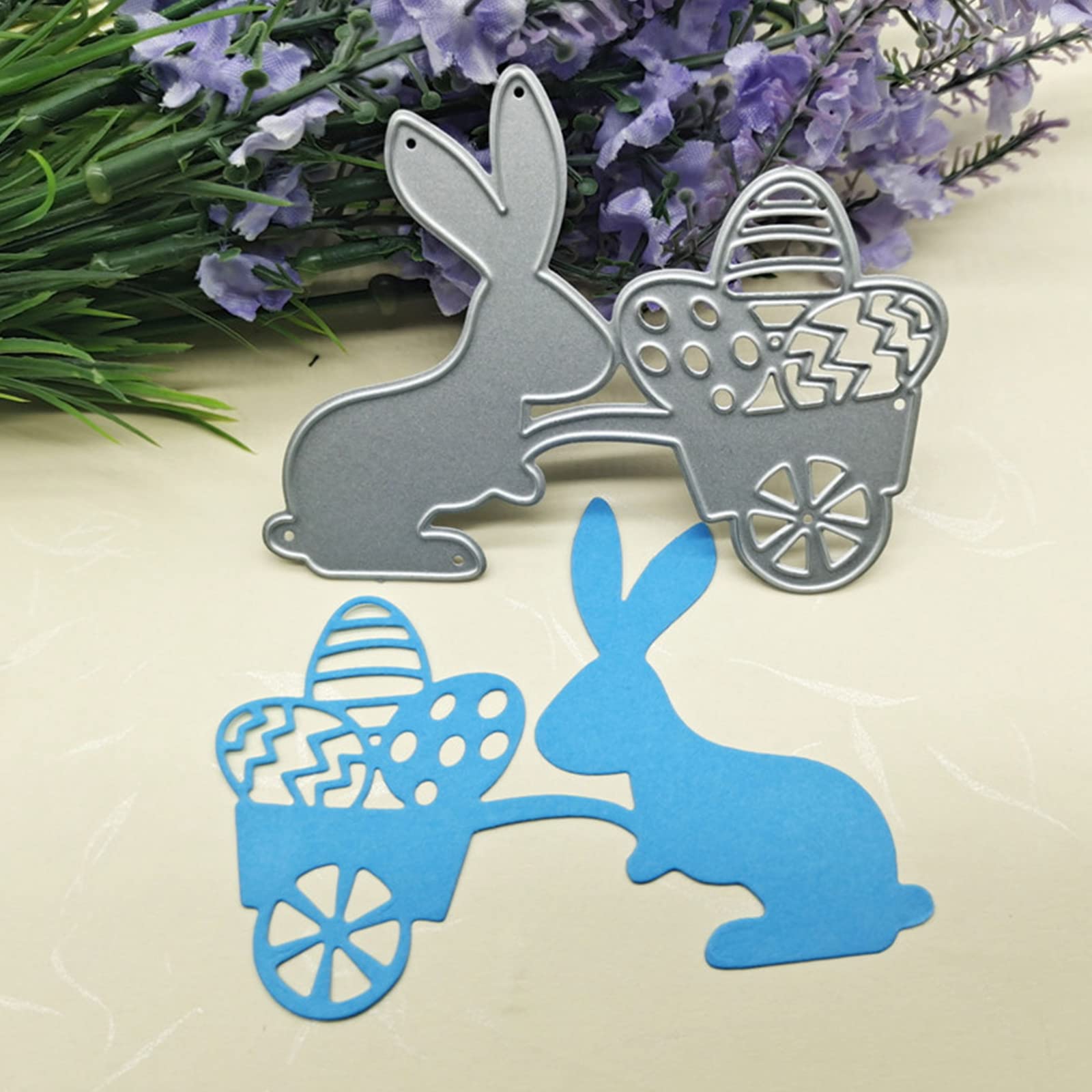Fustelle Metalliche Per Scrapbooking - Set 6 Pezzi Pasqua: Uova E Coniglio - Stampi In Acciaio Per Biglietti E Album Fai Da Te - 5