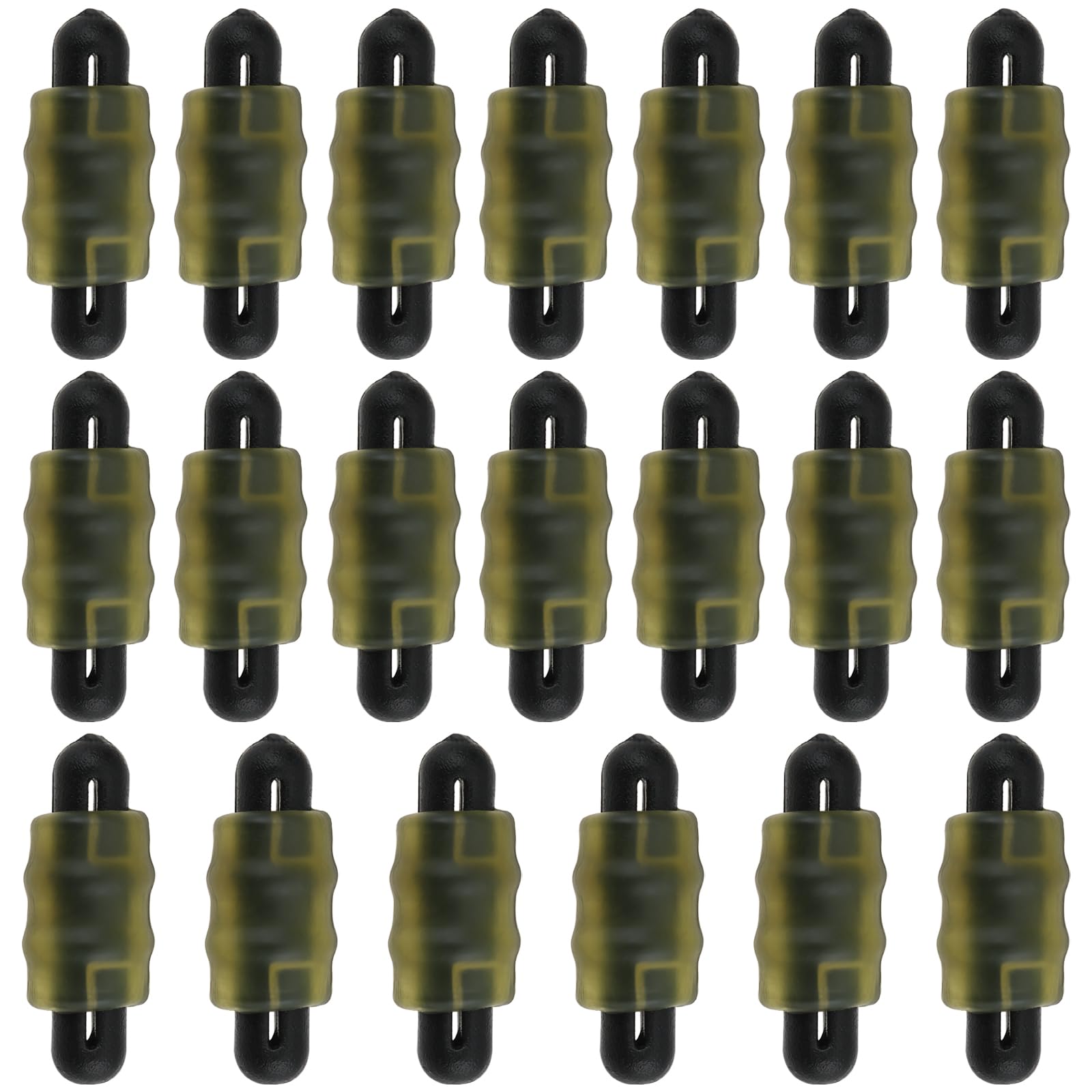 YINETTECH 20Pcs Carp Fishing Method Feeder Connector Quick Change Stop Beads for Inline Flat and Pellet Feeders Rig Tackle Accessories