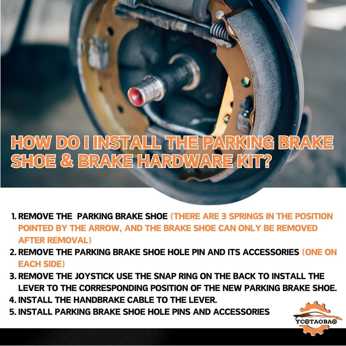 Rear Parking Brake Hardware Kit 1PC Compatible with Hyundai Tucson 2005 2006 2007 2008 Compatible with Kia Sportage 2005 2006 2007 2008 2009 2010