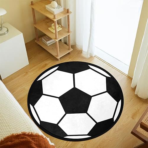 Miniatura 6 de keepcute Alfombra redonda con patrón de mármol, tapete texturizado negro y dorado, antideslizante, alfombra redonda para dormitorio, sala de estar,