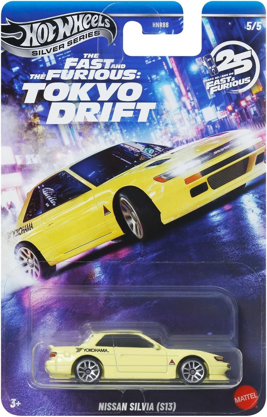 Hot Wheels Fast and Furious Tokyo Drift Car Nissan Silvia S13 Model Die Cast Scale 1:64 Length 7 cm JKX09