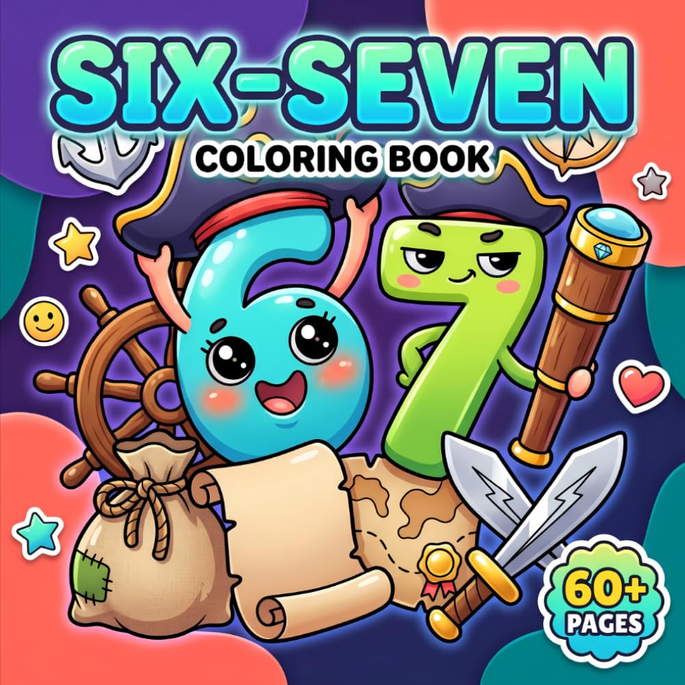 Six-Seven Coloring Book: 67 IYKYK Viral Trend Meme Activity Pages for Kids, Teens, and Adults to Relax and Unwind