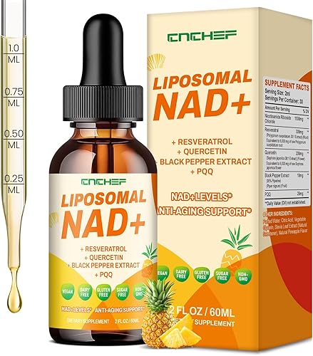 Suplemento liposomal NAD  1500 mg NAD+ gota líquida para mujeres y hombres complejo de cloruro de ribósido de nicotinamida y resveratrol  Renovación