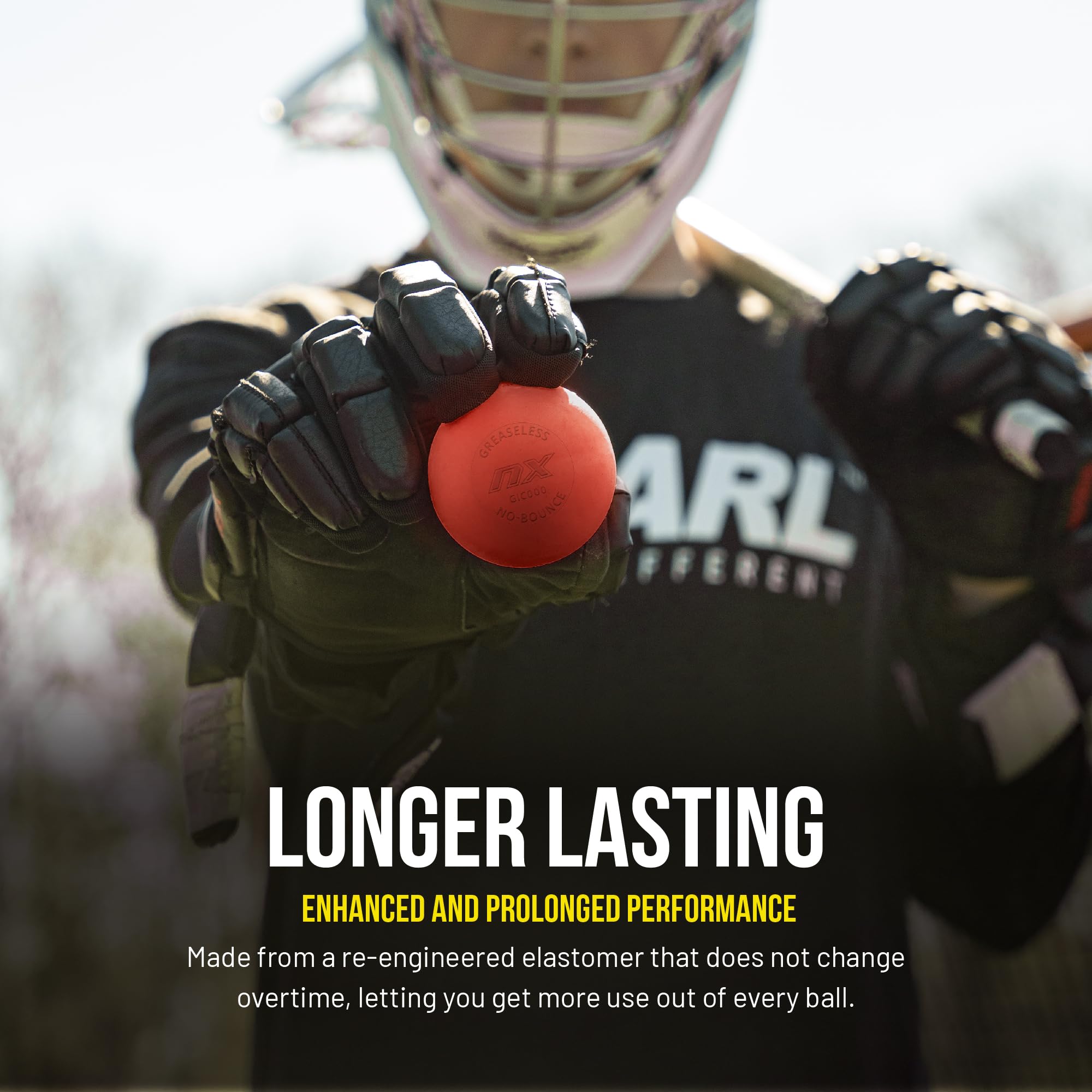PEARL NX fettfreie Lacrosse-Bälle von Guardian Innovations (10 Stück) – langlebig, federfrei, perfekt für Indoor-Spielen und Üben – Rot