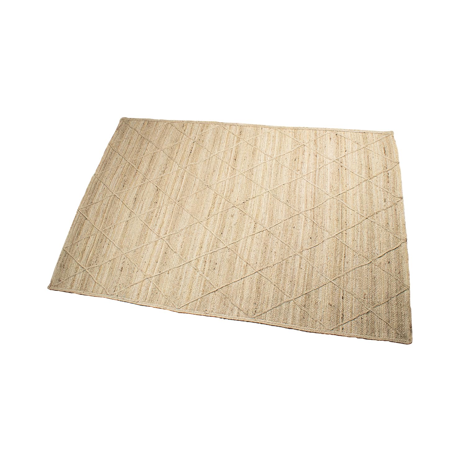 Tapis en jute 120x170cm naturel de qualité supérieure à motifs losanges tissés