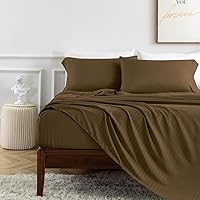 Vista 204 de HENGWEITEXT 18 Inch Cal King Sheets Deep Pocket,4 Piece Sheet Set Breathable and Cooling,Microfiber Sheet Set Deep Pocket,Wrinkle Free Shrinkage &