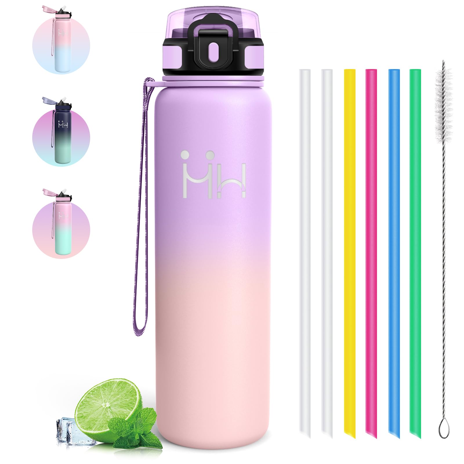 Borraccia Termica - Borraccia 1 litro - Bottiglia Termica Senza Perdite - Borracce Termiche - Mantiene Caldo per 12 Ore/Freddo 24 Ore, Borracce Acciaio Inox per Fitness, Trekking, Sport, Yoga