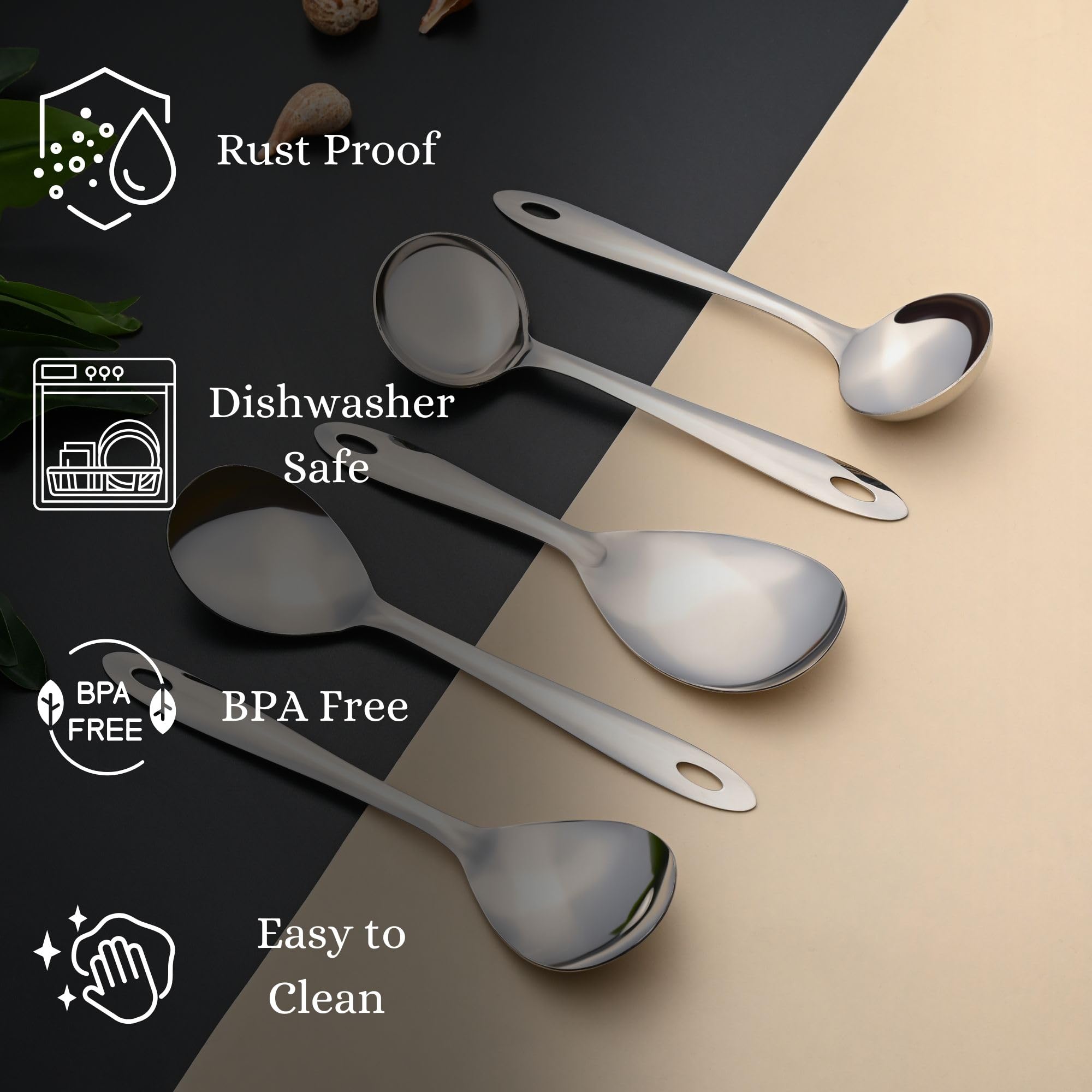 Montavo Stainless Steel Serving Spoon Set - 5 Piece -8