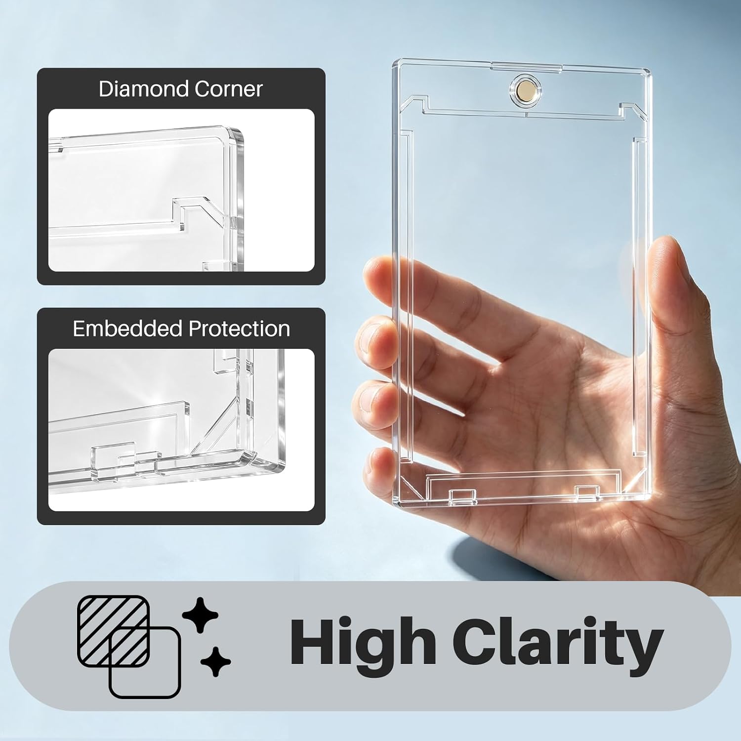 100ct Magnetic Card Holders, 35pt Slim One-Touch Display Case