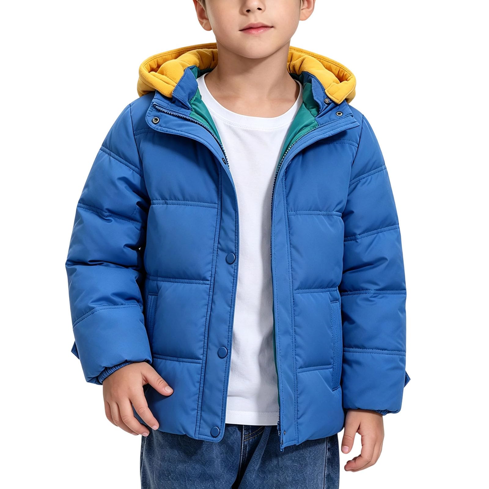 Manteau Garçon Fille Enfant Capuche Zippé Léger Chaud Isolant Élégant