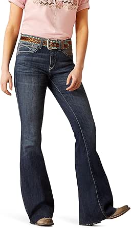 ARIAT Jeans Donna R.E.A.L. Mid Rise Straightcut - Rainstorm, 31 Short - Gamba Dritta Per Equitazione