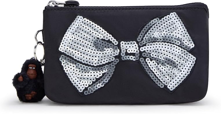 Kipling Creativity Large Pouch Charcoal Satin Bow