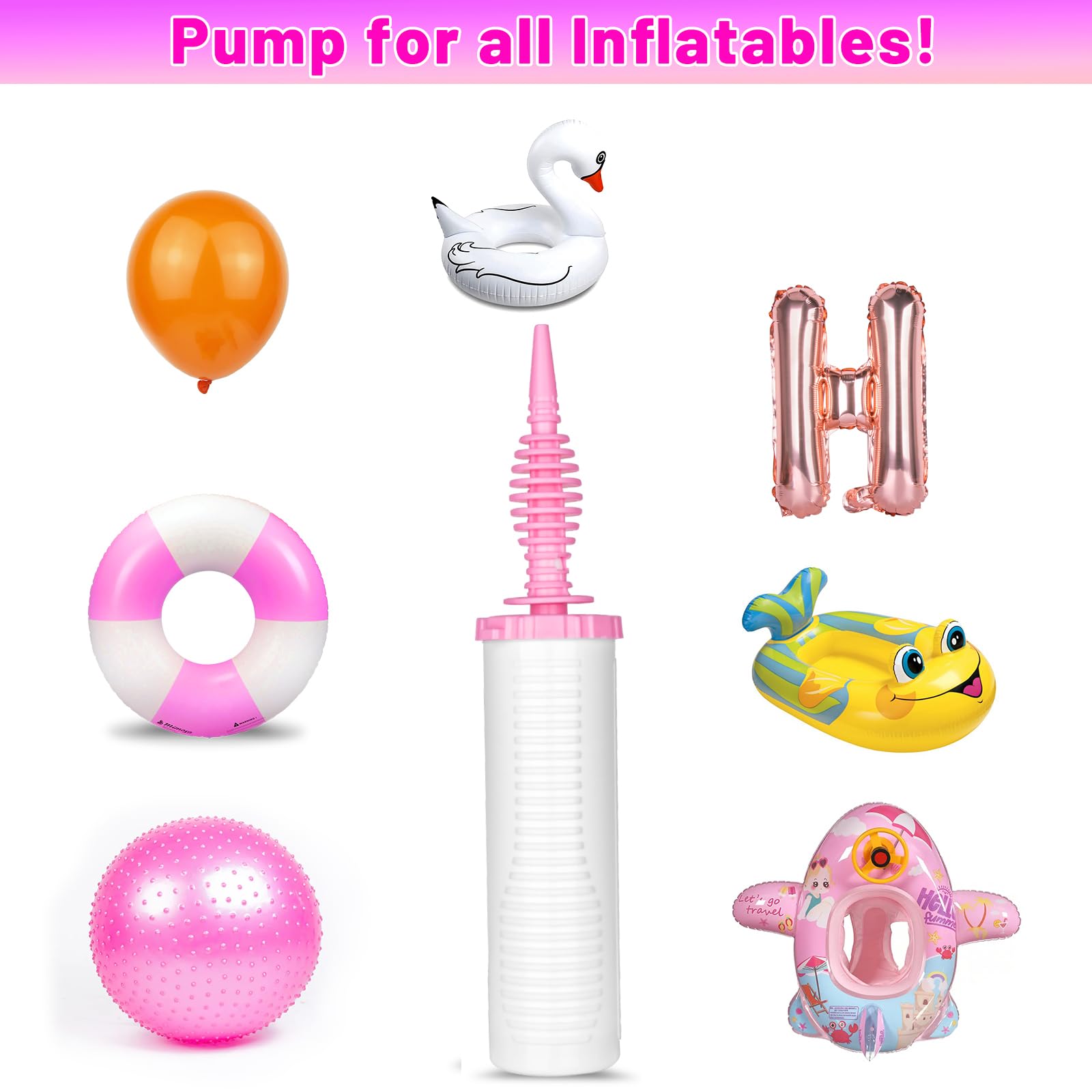 Toosci 4 Sets Adjustable Balloon Column Stand and Balloon Pump, 9 Feet Metal Balloon Stands for Floor, Balloon Column kit for Baby Shower Graduation Wedding Birthday Party