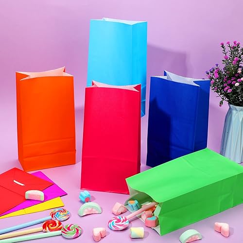 Miniatura 4 de Zhehao 120 bolsas envueltas de color sólido para fiestas, 12 colores, pequeñas bolsas de papel de regalo para cumpleaños, baby shower, boda,