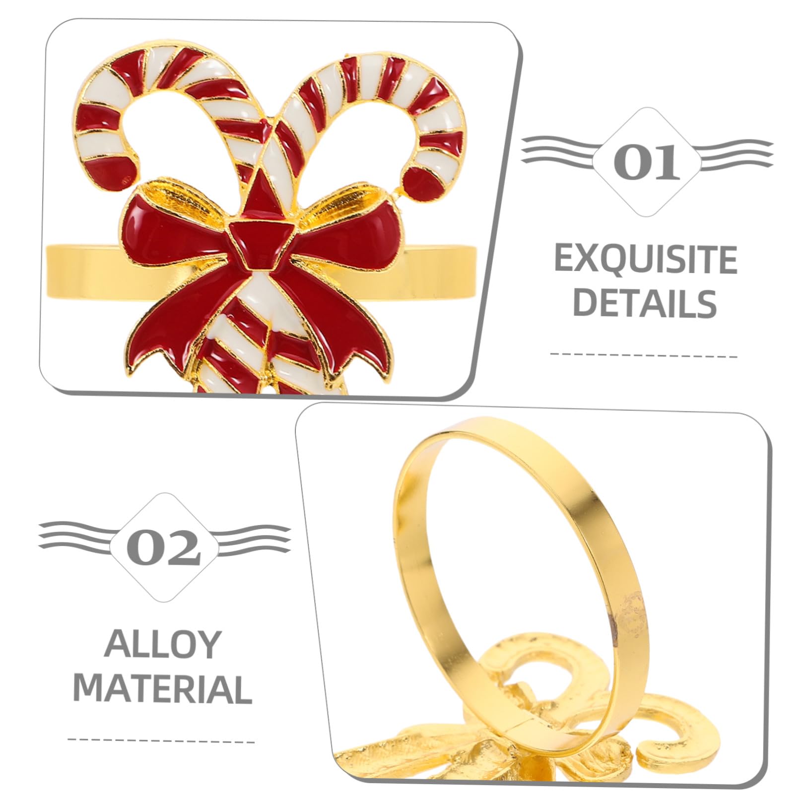 4 Pezzi Portatovaglioli Natalizi Forma in per Tovaglioli Eleganti e Riutilizzabili Decorazione Tavola per Feste e Natale