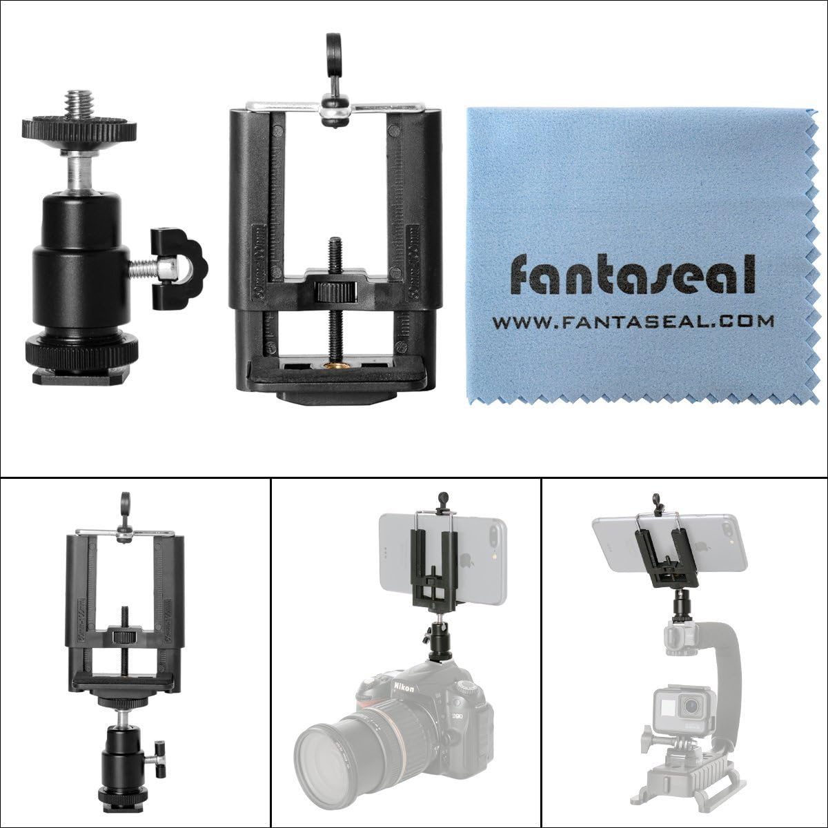 Amazon Fantaseal＠ 4in1 スマホ用 一眼カメラ用 一眼レフ用 ビデオカメラ用 スポーツカメラ ウェアラブルカメラ用