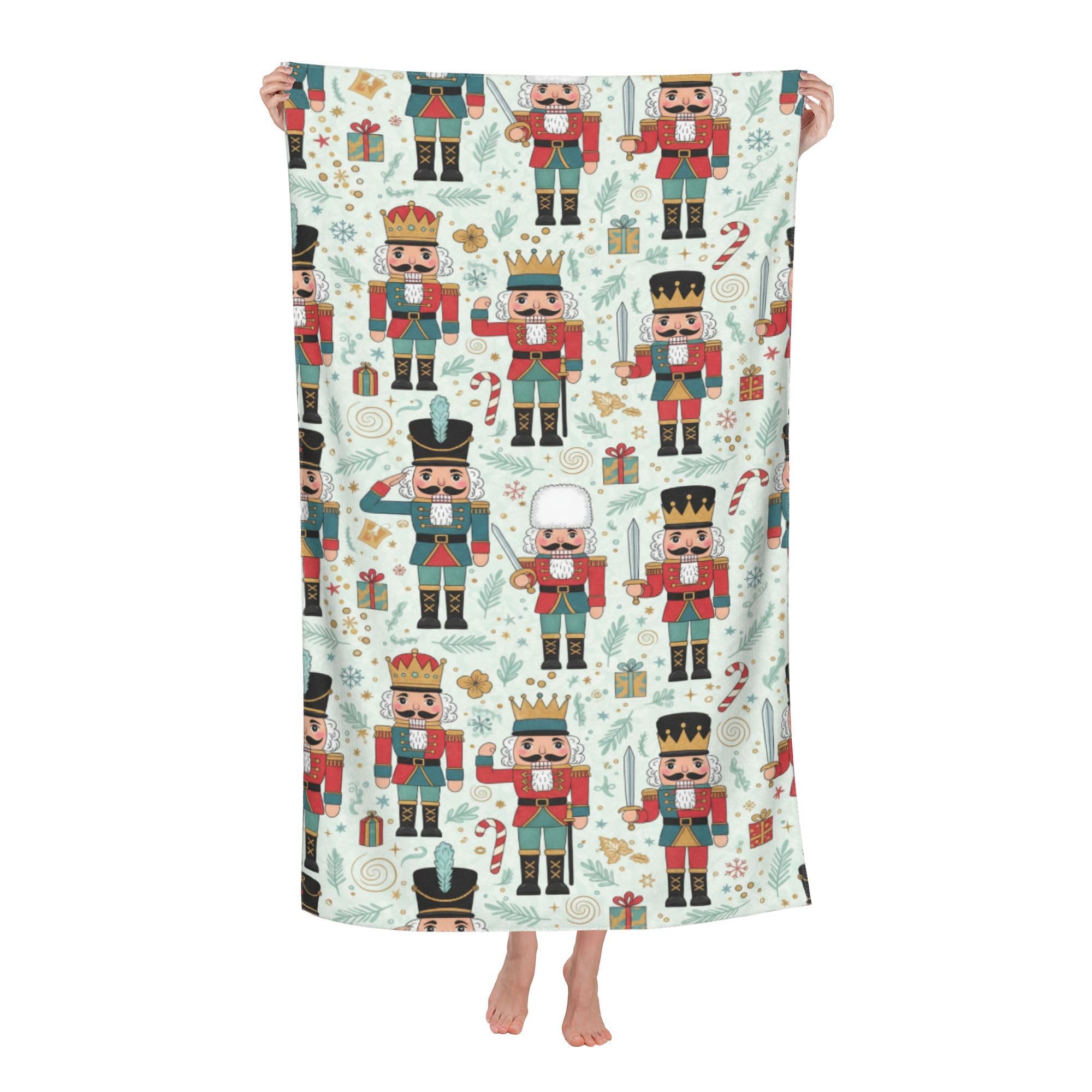 peiyeety Cute Nutcracker Soft Bath Towels Absorbent Bathroom Towel for Beach Hotel Gym Spa Shower
