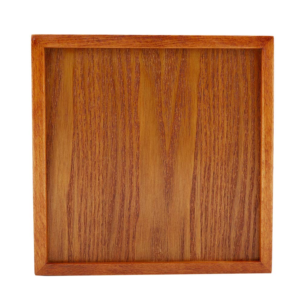Bandeja cuadrada de nogal – Elegante plato de madera de 18 x 18 cm para té, sushi, café y aperitivos, diseño versátil con bordes elevados para una mayor funcionalidad
