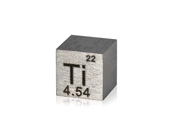 Titanium cube density, Titanium metallic cube 10x10x10mm pure at 99.95% for collection of elements