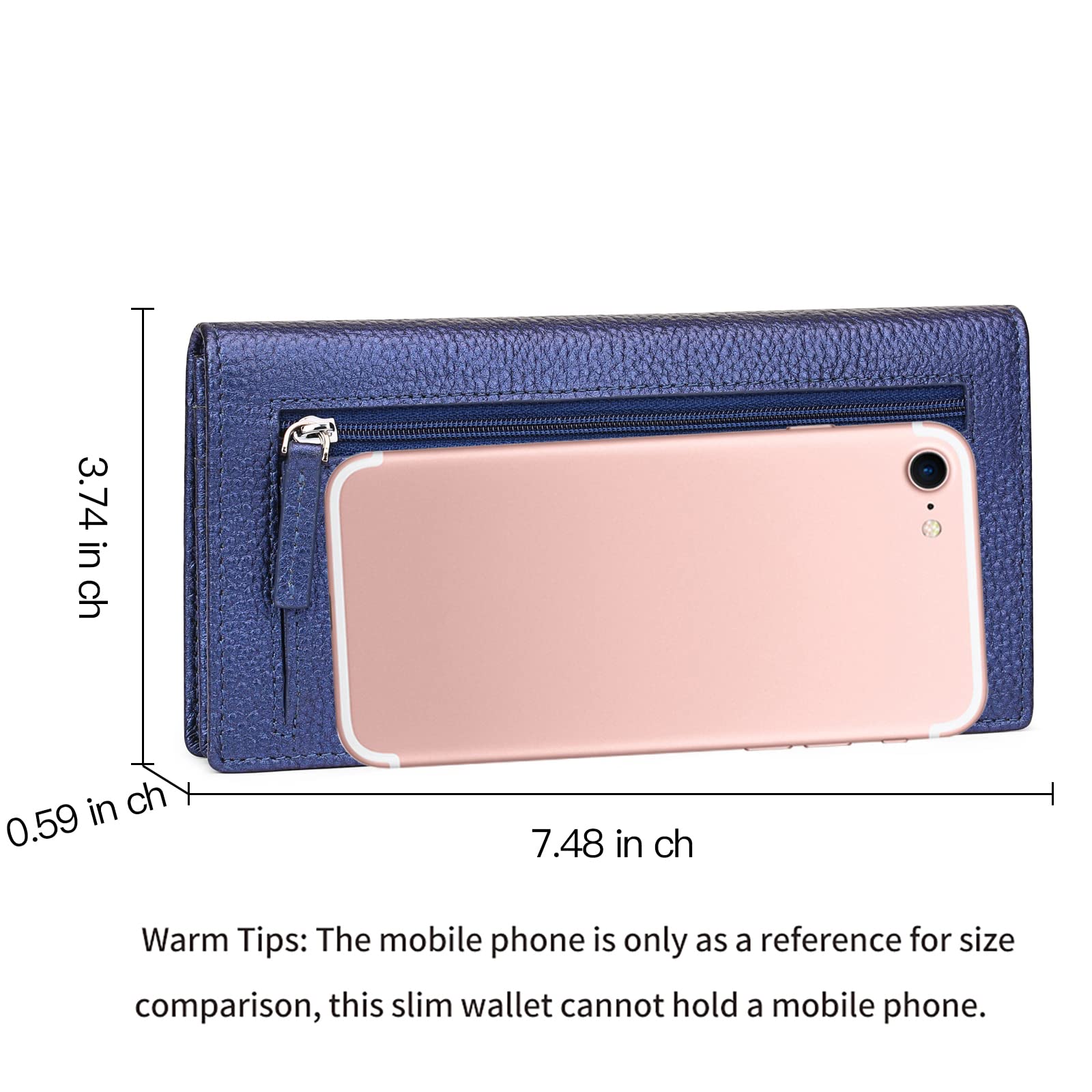 SENDEFN Vera Pelle Portafoglio Donna, Blocco RFID Sottile Carte Credito Portafogli con Finestra ID