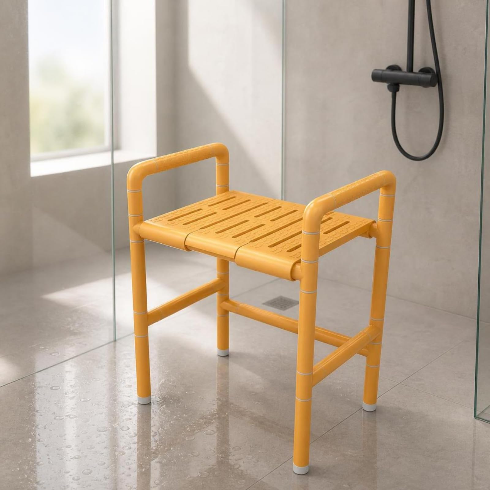 Asiento Ducha Plegable Ahorra Espacio Asiento Baño Abatible Resistente Taburete Baño Pared para Ancianos, Style F