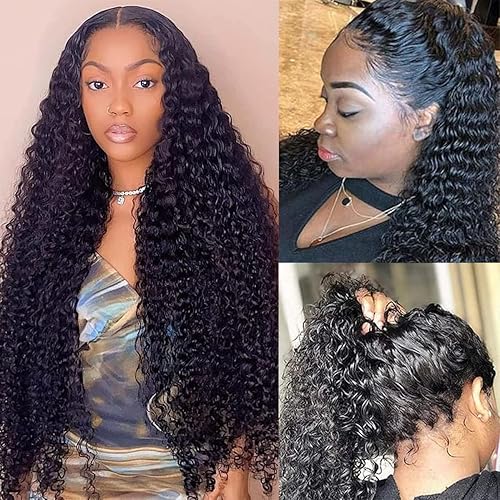 Miniatura 8 de Pelucas de cabello humano ondulado profundo con encaje frontal transparente HD de 13 x 4 pulgadas, pelucas de cabello humano para mujeres negras,