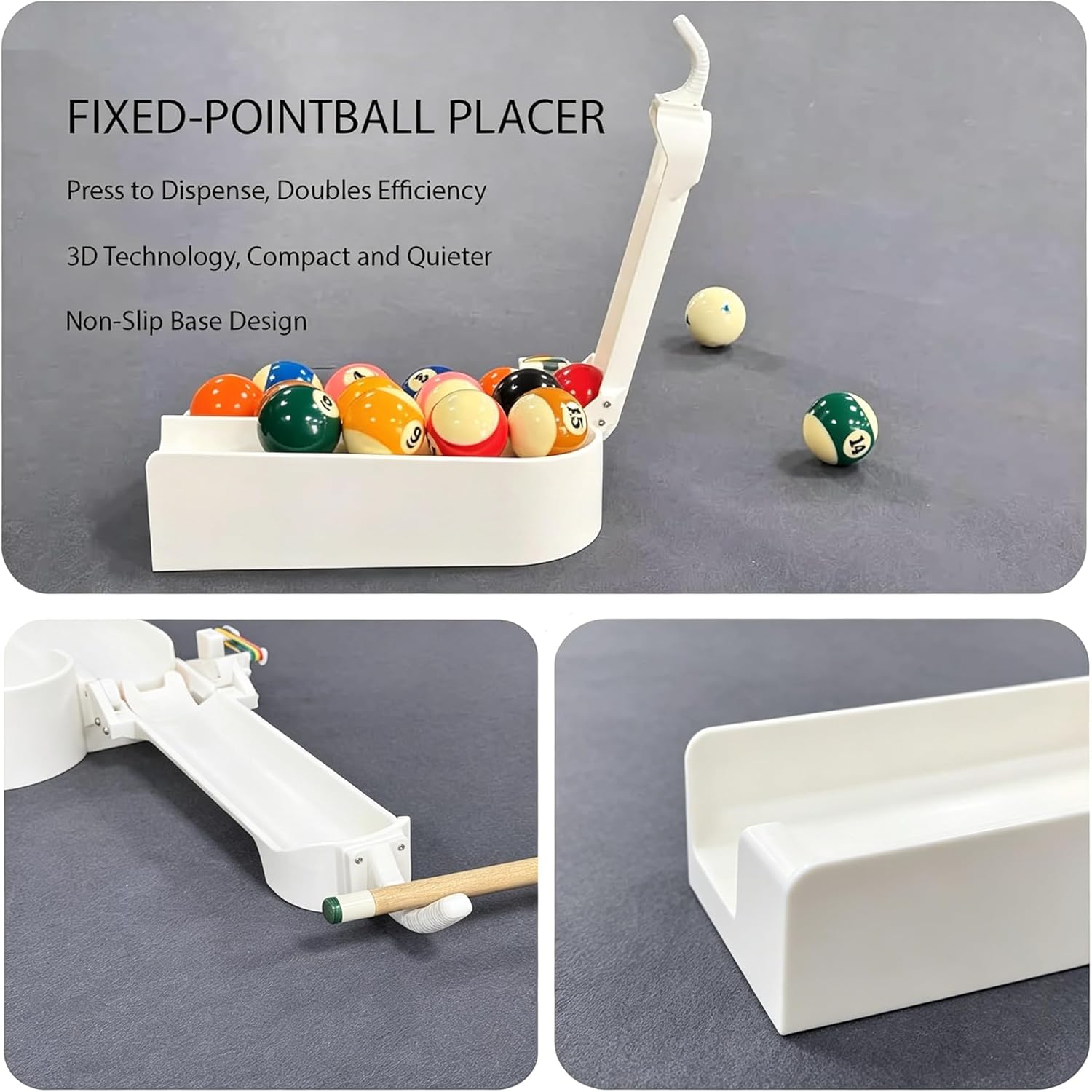 Generic Billiards Training Aids, 15-Ball Pool Ball Rack Billiard Training Tools for 8-Ball 9-Ball Pool Table.