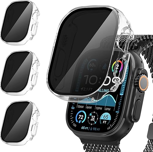 Vista 66 de Suoman Paquete de 3 fundas protectoras de pantalla de privacidad para Apple Watch Ultra 3/2/1 de 1.929 in (antimiradas), funda de vidrio templado