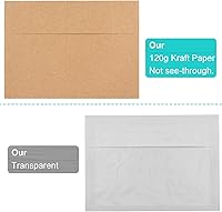 Vista 4 de 70 paquetes de sobres de invitación A2, sobres de papel kraft marrones, sobres para tarjetas de 4.5x5.5, sobres para invitaciones, sobres