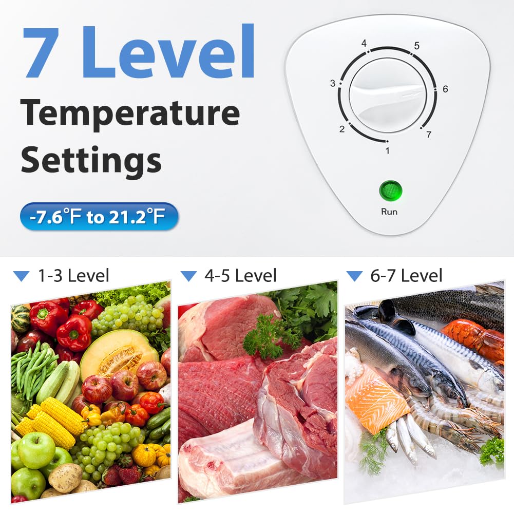 Small Chest Freezer 4.2 Cu.Ft, Mini Deep Freezer With Removable Basket, 7-Temp Adjustable, Ultra Quiet, Energy Saving, Compact Deep Freezer For Home, Apartment, Office, Garage, Black on Fridge.com - View 6
