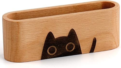 Titular de la tarjeta de presentación de madera natural titular de la tarjeta de visita de madera titular de la tarjeta de escritorio de oficina