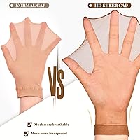 Vista 4 de IKOCO Gorra de peluca HD, 8 piezas, gorra de peluca transparente para mujer, con encaje frontal, ultra fina, color marrón