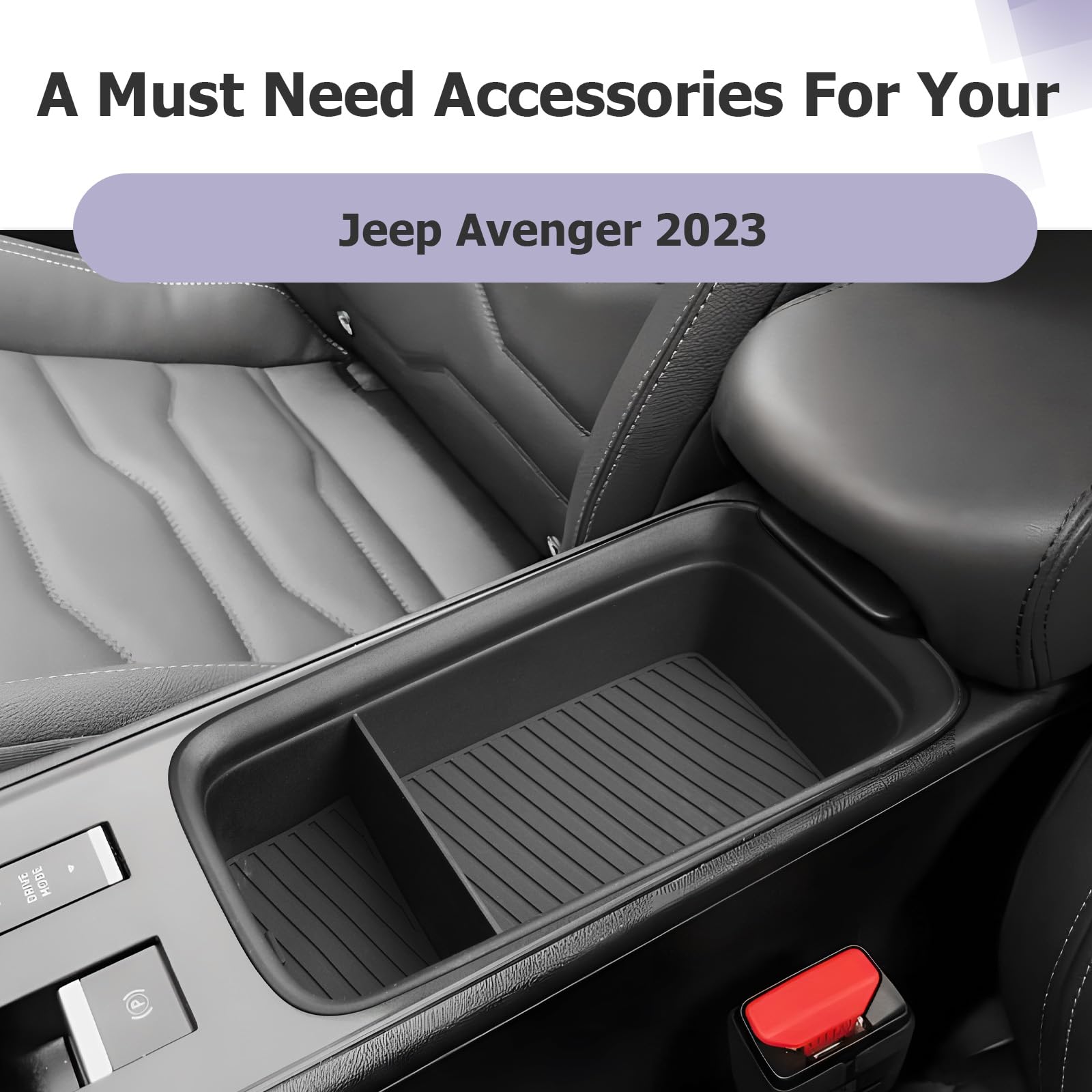LUWU Compatibile con Jeep Avenger 2023 2024 2025 2026 EV Hybrid Organizer Portaoggetti per Console Centrale Vassoio Sotto il Bracciolo Accessori Avenger