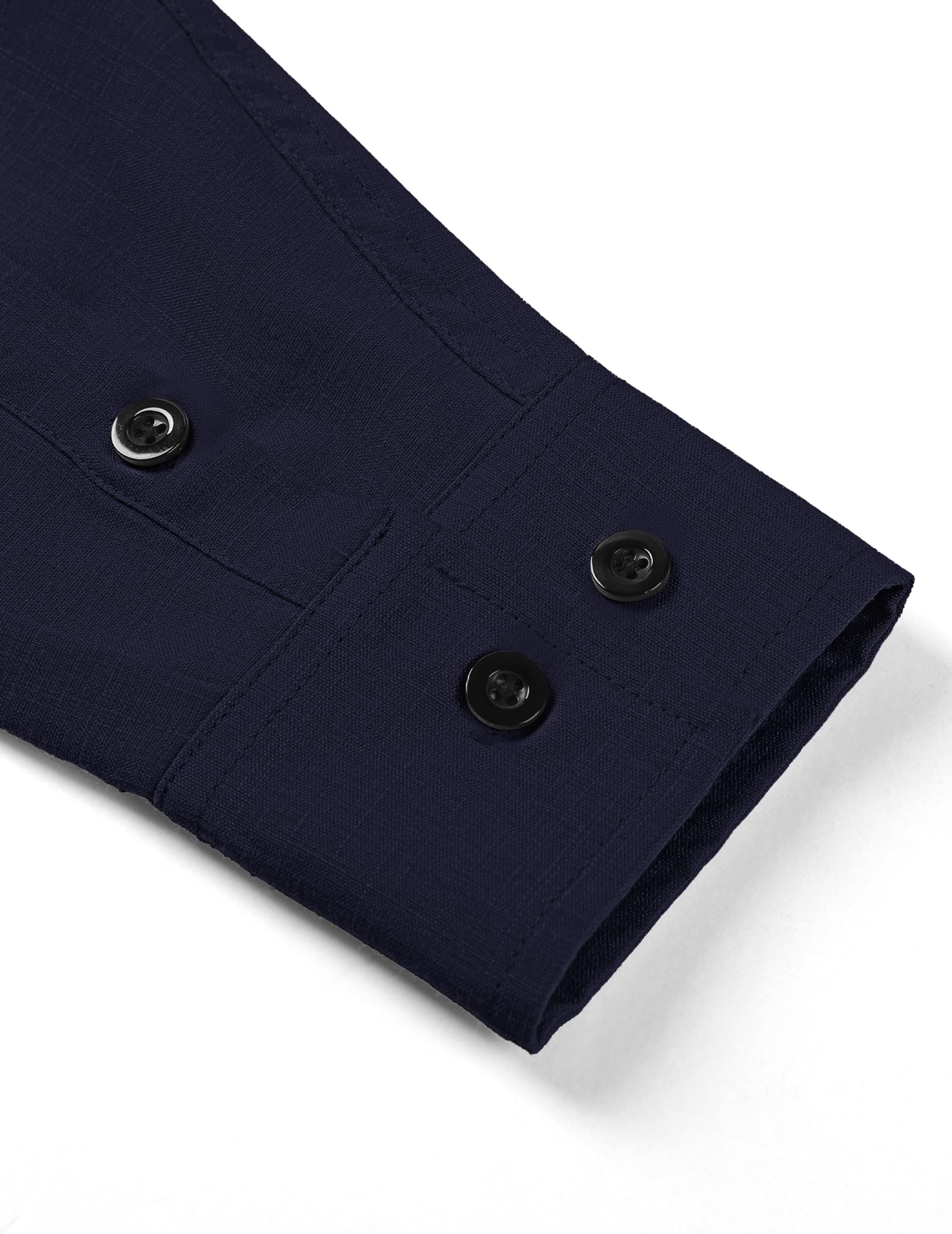 TARAINYA Camicia Uomo Lino Manica Lunga Estiva Regular Fit con Bottoni Nascosti