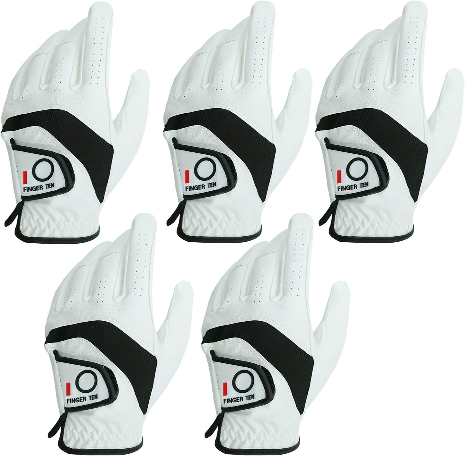 Golf Gloves Men Value 5 Pack for Left Right Hand, Comfortable Soft & All Weather Grip Mens Golf Glove, Sizes S M ML L XL XXL 3XL